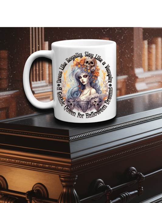 Gothic Queen Vampire Skull Halloween Mug