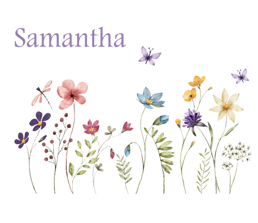 Personalized Floral Tumbler – Custom Name Stainless Steel Cup with Straw