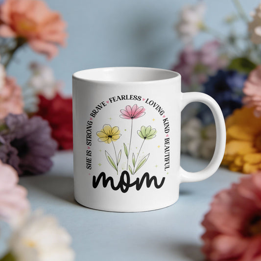Mom Floral Affirmation Mug