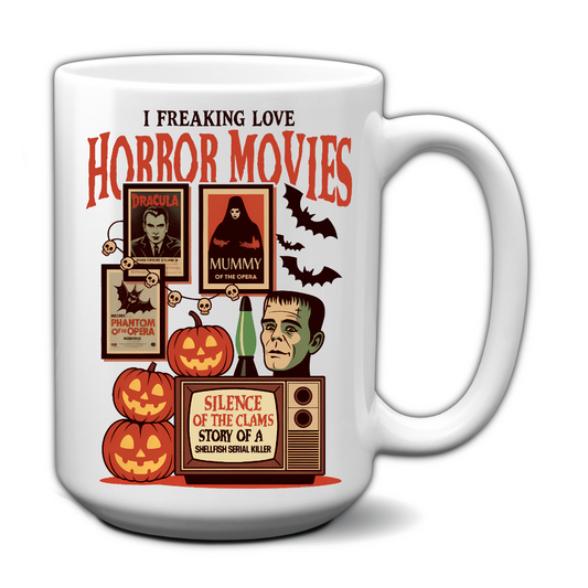 I Love Horror Movies Coffee Mug