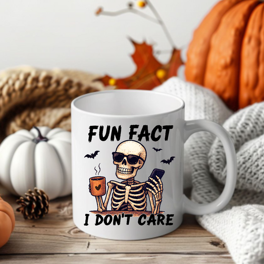 Fun Fact I Don't Care Skeleton Mug